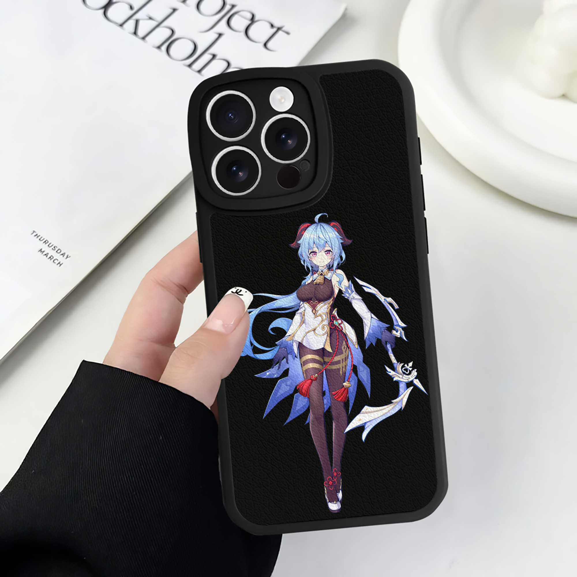 げんし神 甘雨 かんう genshin Ganyu 【iPhone 16シリーズ対応】シリコンスマホケース（レザー調） 材質：シリコン